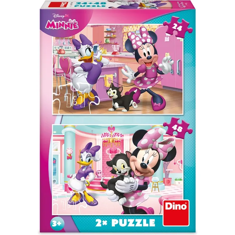 Puzzle pre deti Dino 24+48 dielikov Minnie a Figaro 2v1