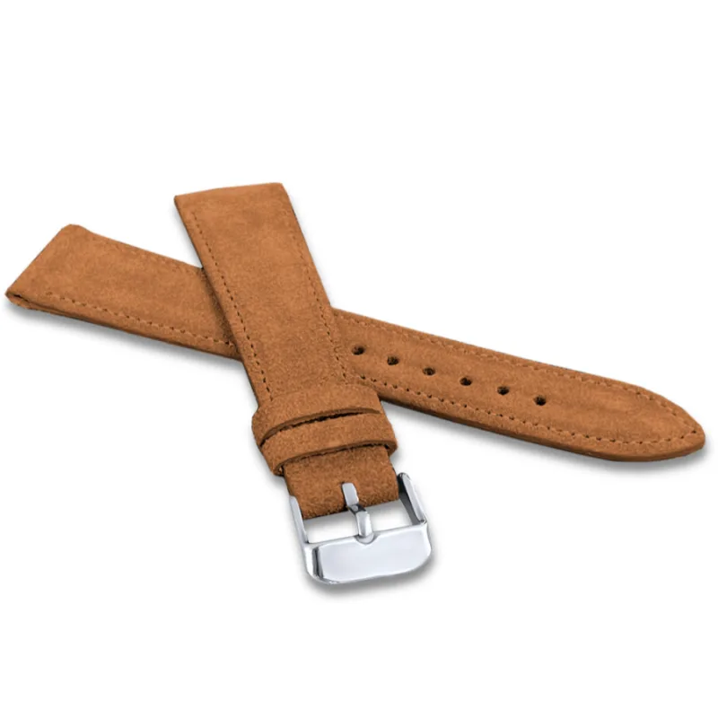 Hnedý prešívaný remienok SUEDE z luxusnej kože TOP GRAIN - 14 LAVVU LSAEE14