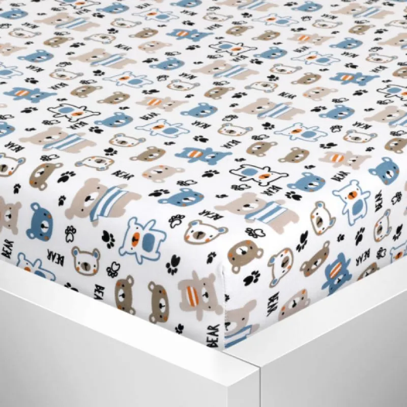 Bellatex dětské prostěradlo jersey s elastanem, Medvídek - 60x120 cm