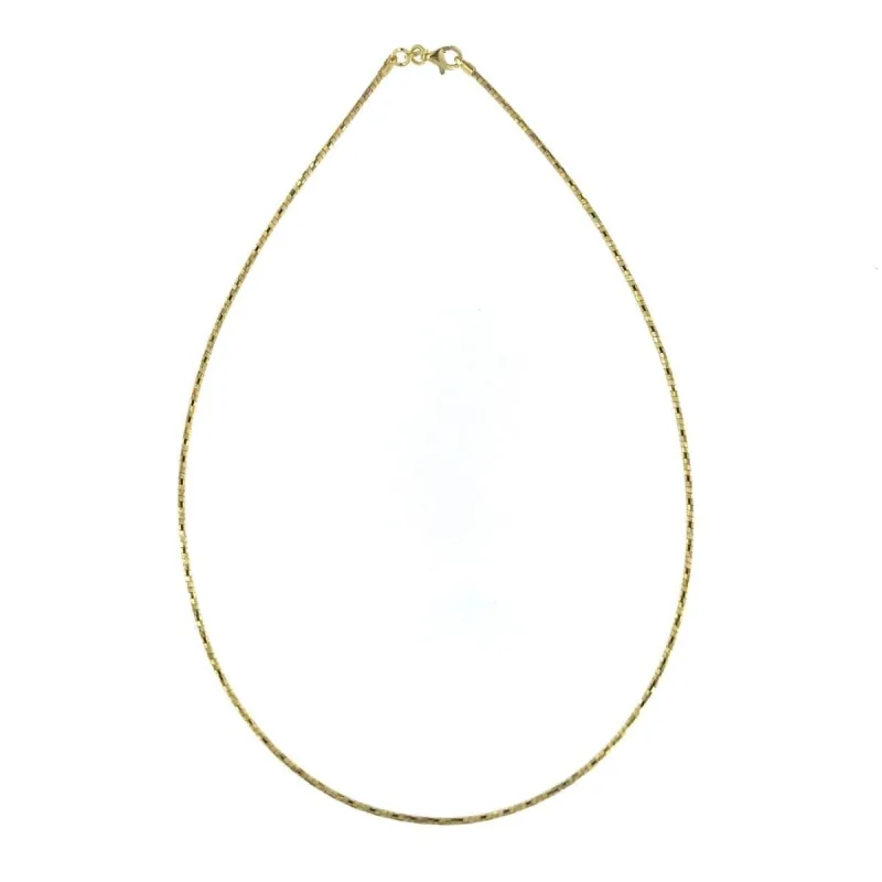 Strieborná pozlátená struna brúsená 42cm dĺžka náhrdelníka 42cm