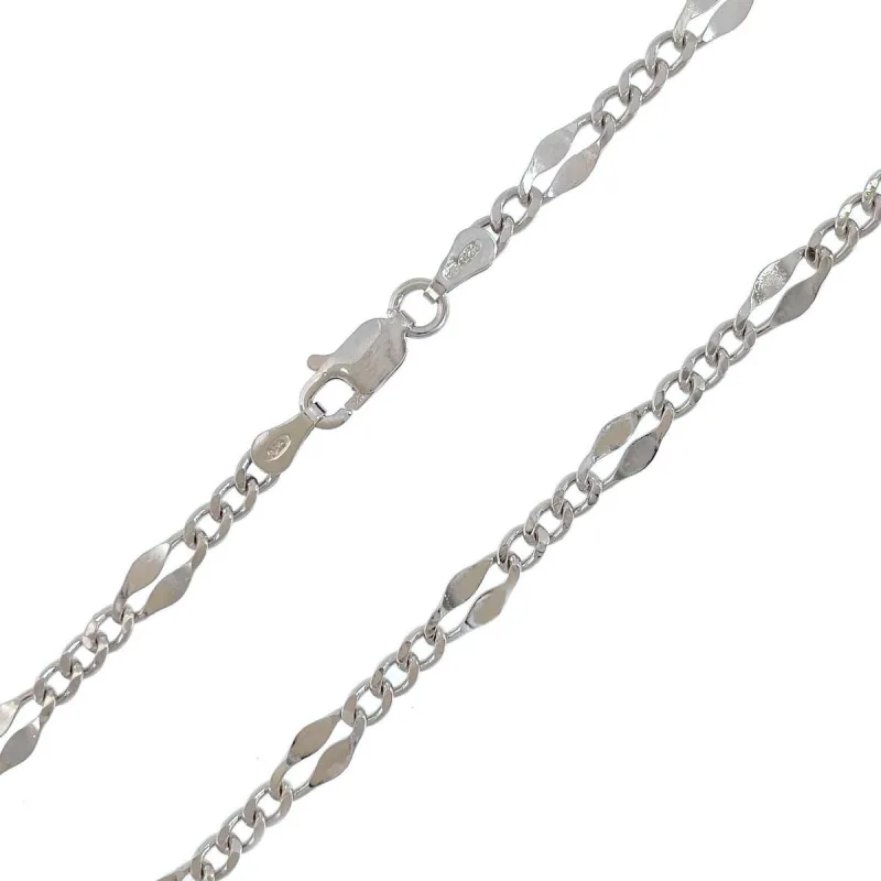 Strieborná retiazka figaro crush dĺžka retiazky 55cm