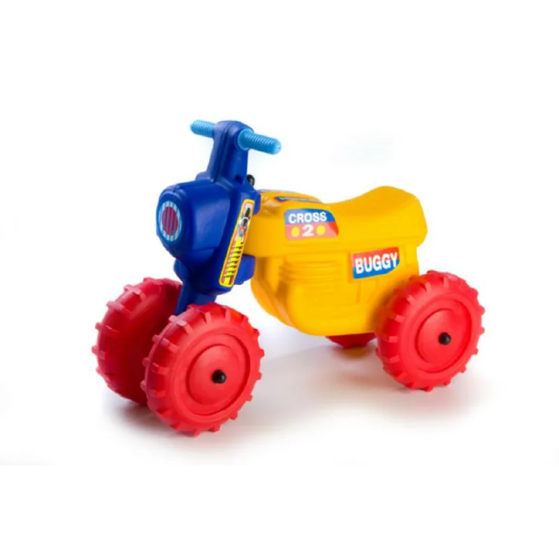 Teddies Odrážadlo CROSS 2 žlté plast výška sedadla 28cm nosnosť do 25kg od 18 mesiacov