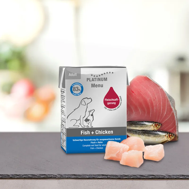 PLATINUM Natural Menu Fish + Chicken 12 x 185 g