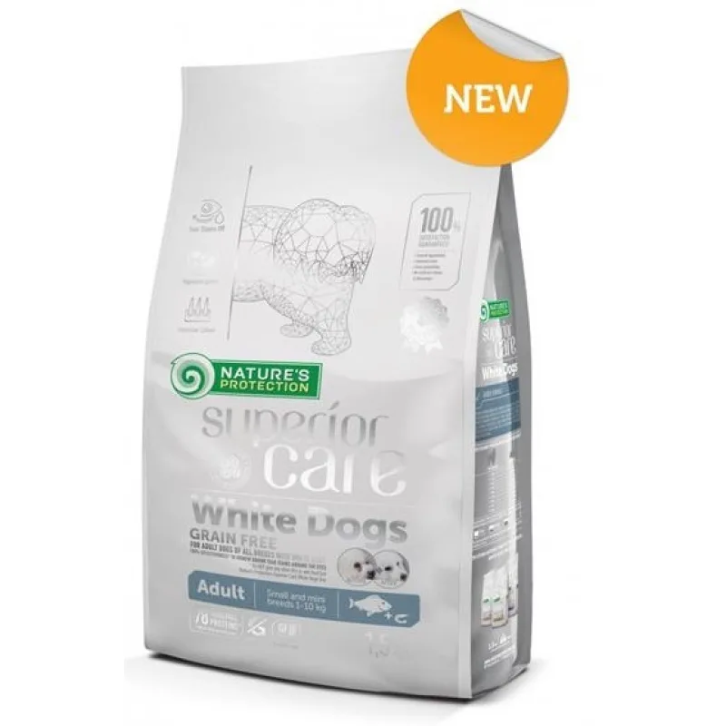 Natures Protection Superior care white dog GF adult white fish small&mini 10 kg