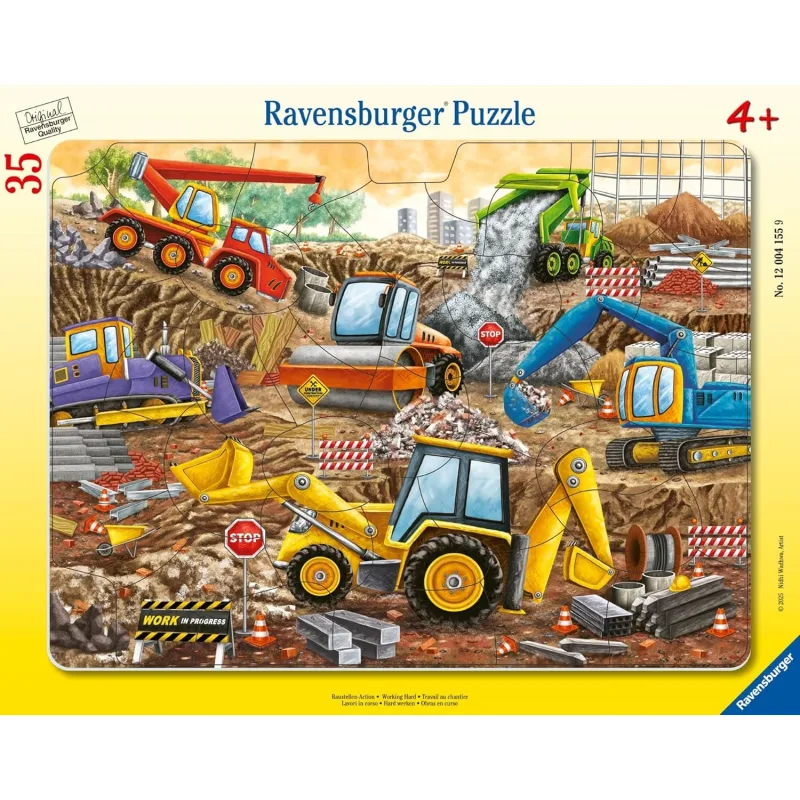 Doskové puzzle Ravensburger 35 dielikov Práca na stavenisku