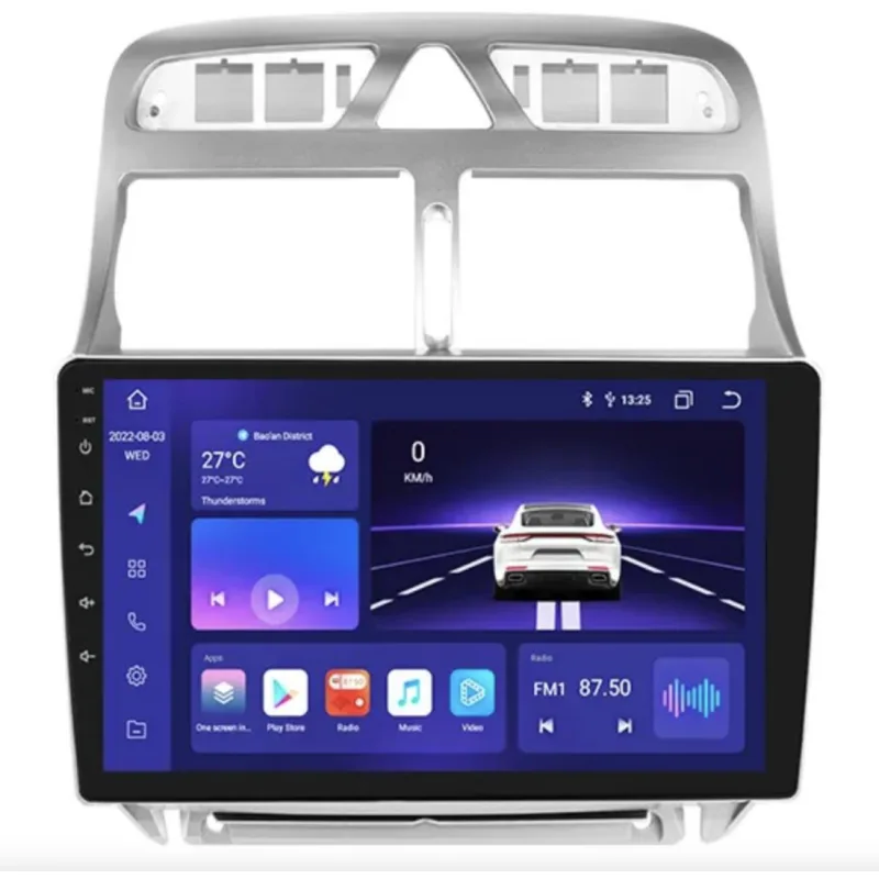 HIZPO KXPG3079001 Autorádio 9" Android 13 pro Peugeot 307 Varianta: Napájecí kabel typu A, Model: S9008 (8+128GB) CHR2376_NAP