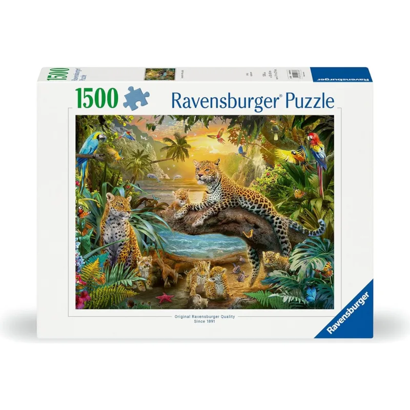 Puzzle Ravensburger 1500 dielikov Leopardy v džungli