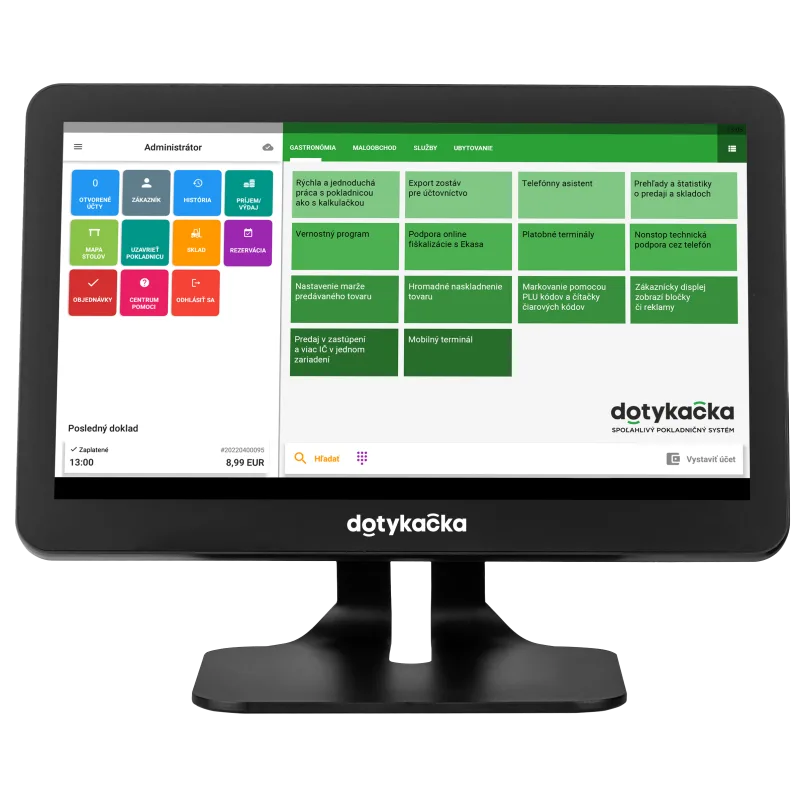 Dotykačka KOMPLETNÁ - eKASA Dizajnová 15,6″ pokladňa /-100€ dotácia/ - Dotykačka NEOBMEDZENE