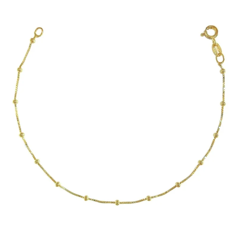 Strieborný náramok s guličkami pozlátený dĺžka náramku 19cm