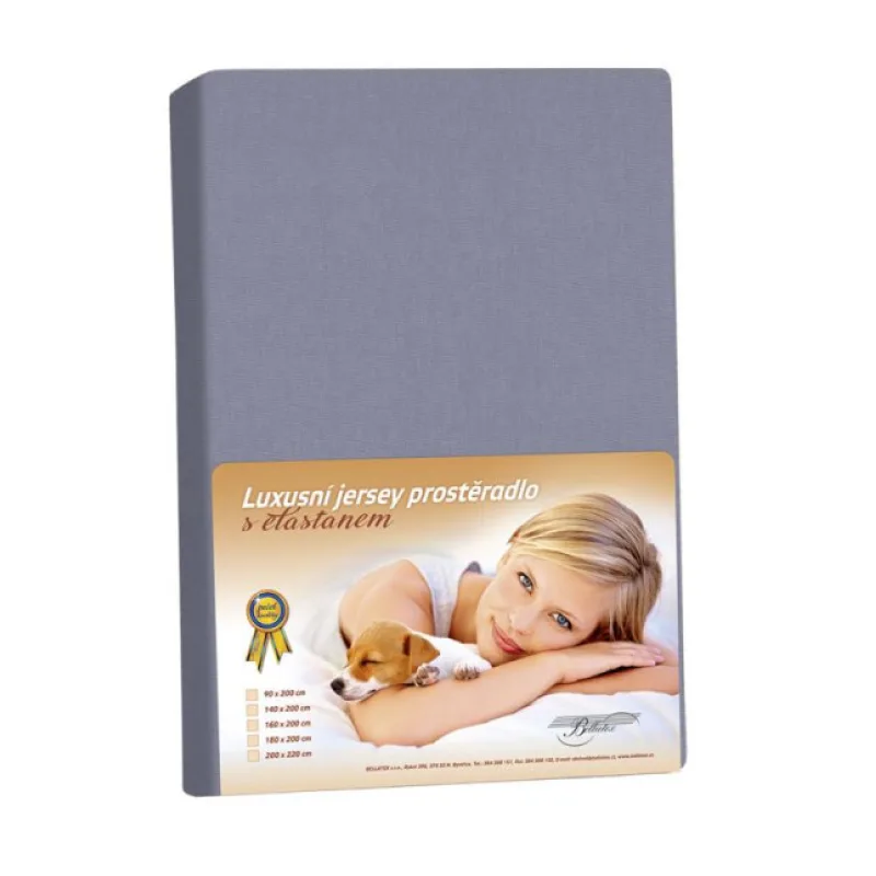 Bellatex Jersey prostěradlo s elastanem tmavá šedá - 90x200 cm