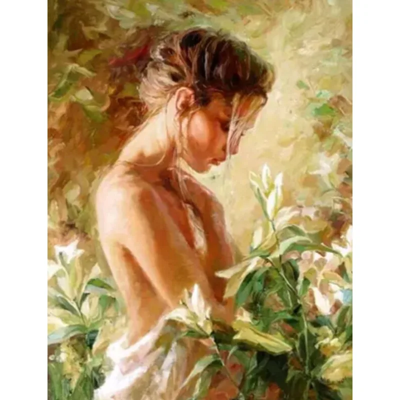 Norimpex Diamantové maľovanie Dievča medzi kvetmi 40x30cm