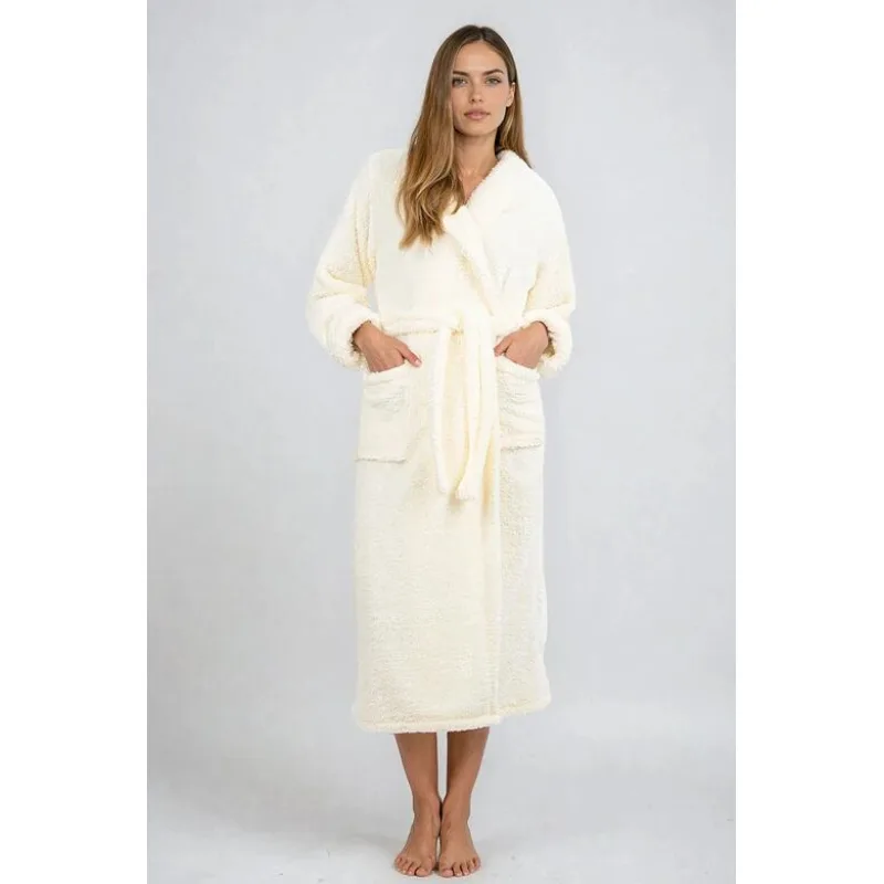 Župan Eliza ecru dlhý M