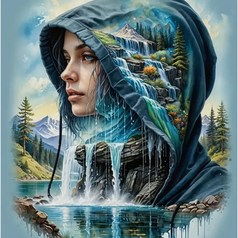 Diamantové maľovanie Norimpex 40x30 cm Žena v kapucni v prírode