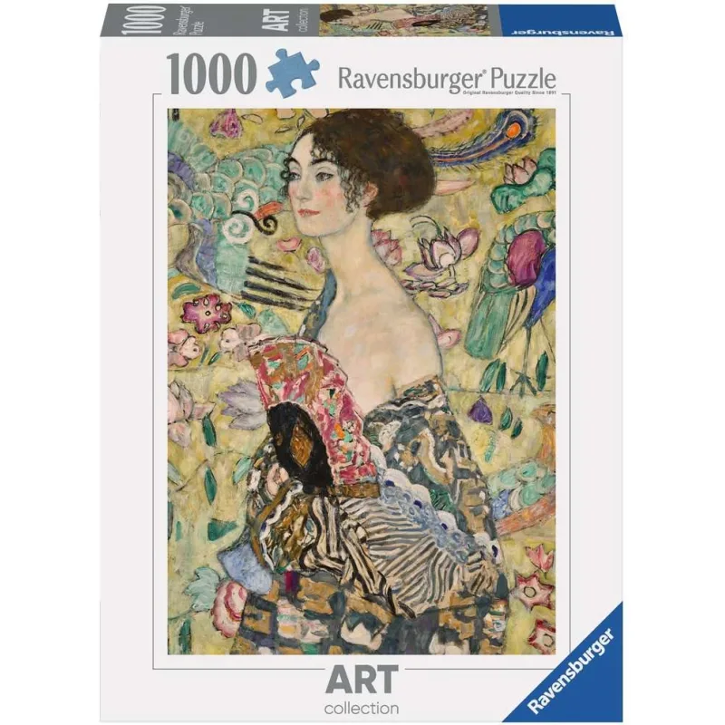 Puzzle Ravensburger 1000 dielikov Art Collection: G.Klimt - Dáma s vejárom