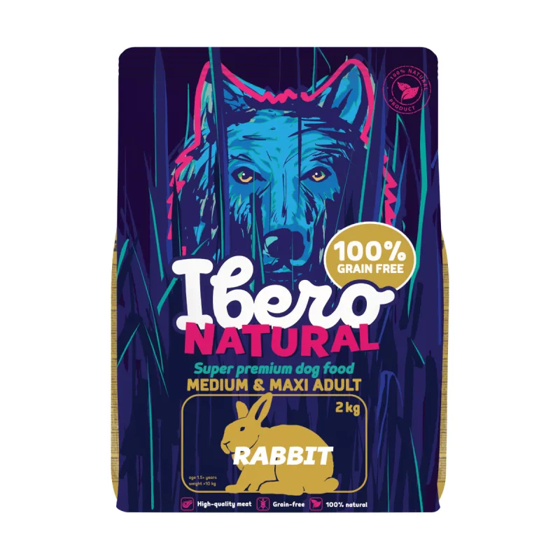 IBERO GF Ibero Grain-free Dog Medium & Maxi Adult Rabbit - 2kg