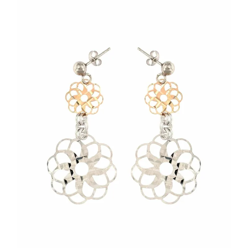 Strieborné visiace náušnice kvety