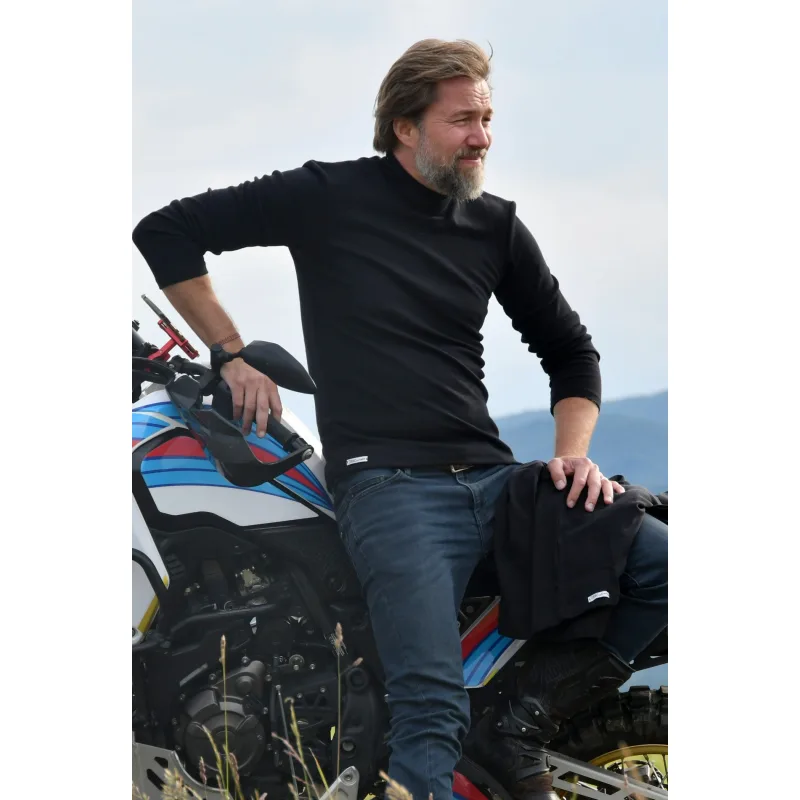 Termo nátelník pánsky so stojačikom TERMOintima rolák - XXL, čierna sýta