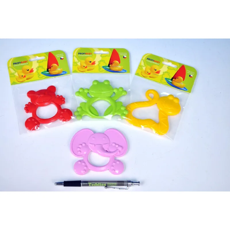 Profibaby Hryzátko zvieratko plast asst 4 druhy v sáčku 11x16cm 0m+