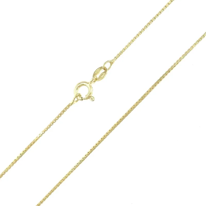 Strieborná pozlátená retiazka box chain dĺžka retiazky 55cm