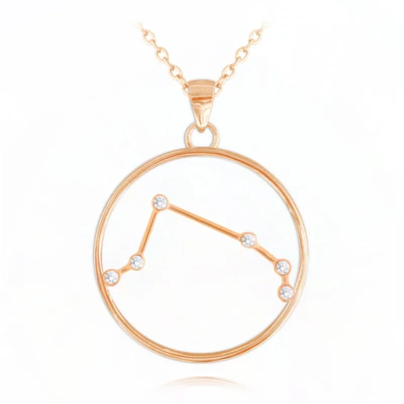 Rose gold náhrdelník Stars BARAN Czech Crystal MINET JMAS9504RN45