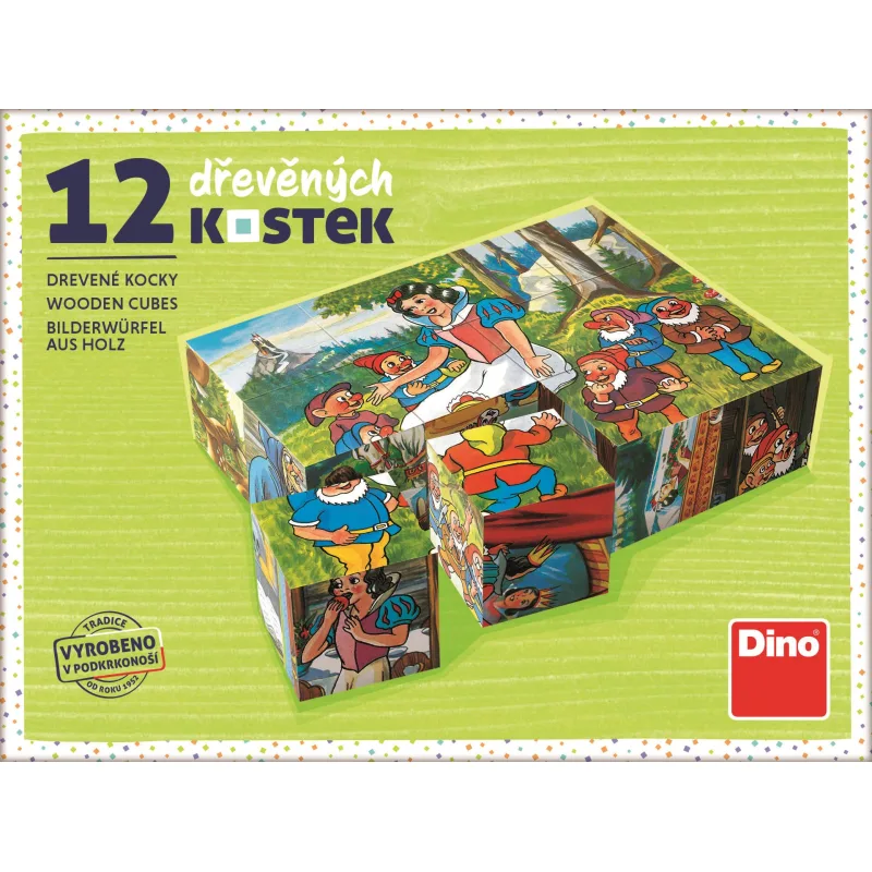 Dino Obrázkové kocky Snehulienka, 12 kociek