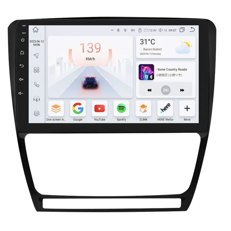 HIZPO KXSKDOTV101 Autorádio 10,1“ Android pro Škoda Octavia 2 Barva rámečku: Černá, Model: S101004 (4+32GB) CHR99_CER