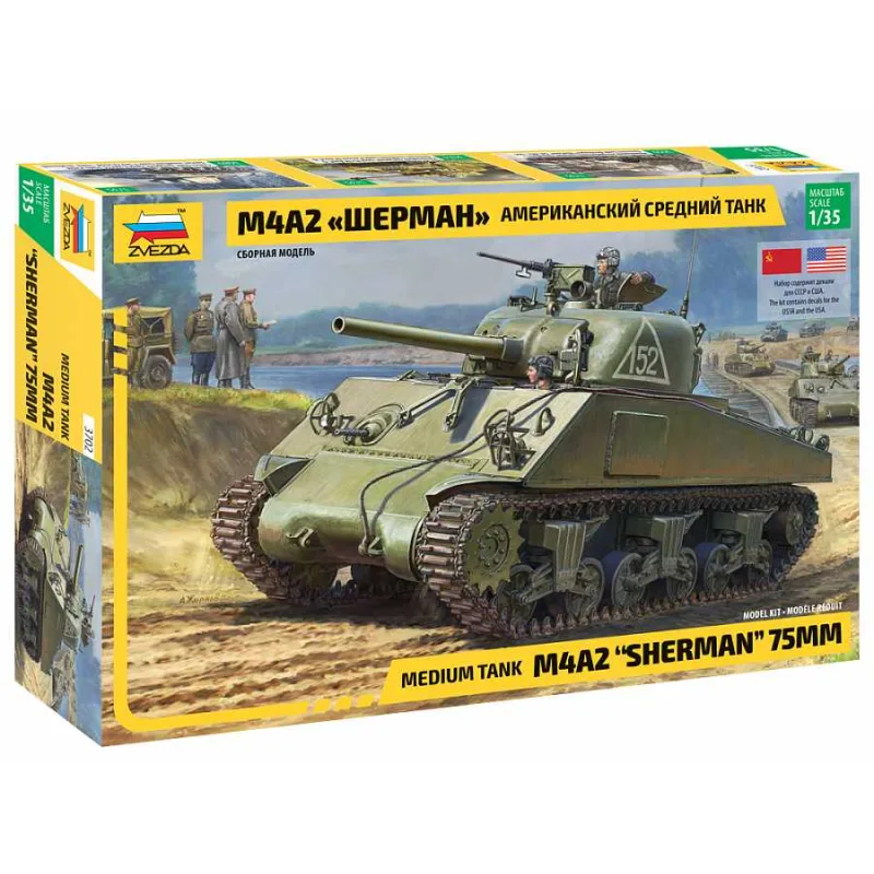 Zvezda Model Kit tank 3702 - M4 A2 Sherman (1:35)