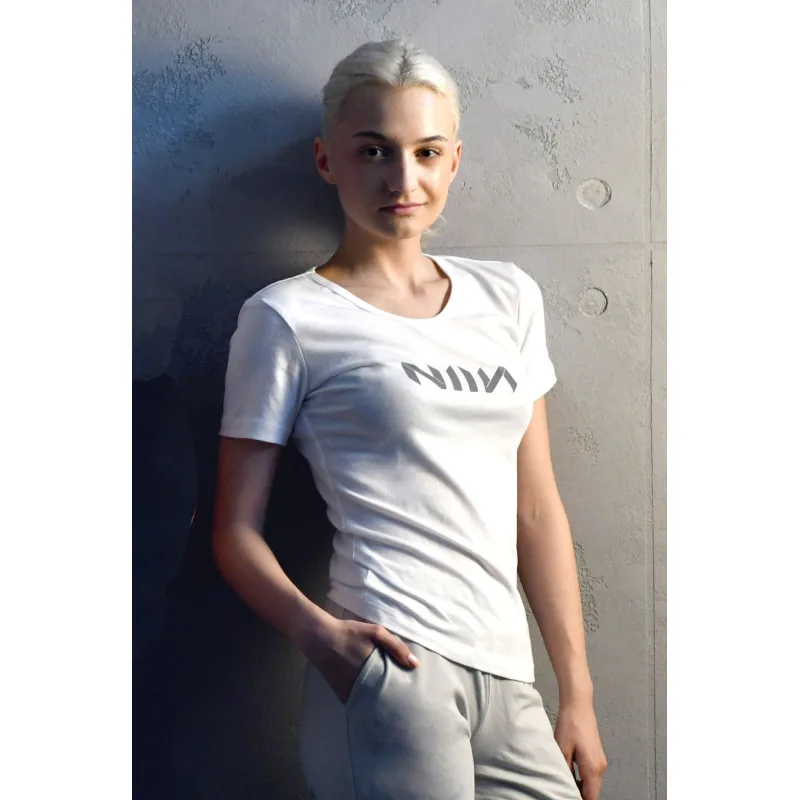 Bavlnené dámske tričko elastické NIIN white