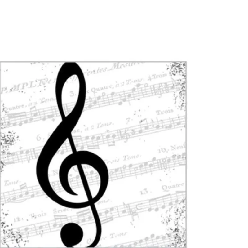 PPD Papírové ubrousky - I Love Music (25x25)