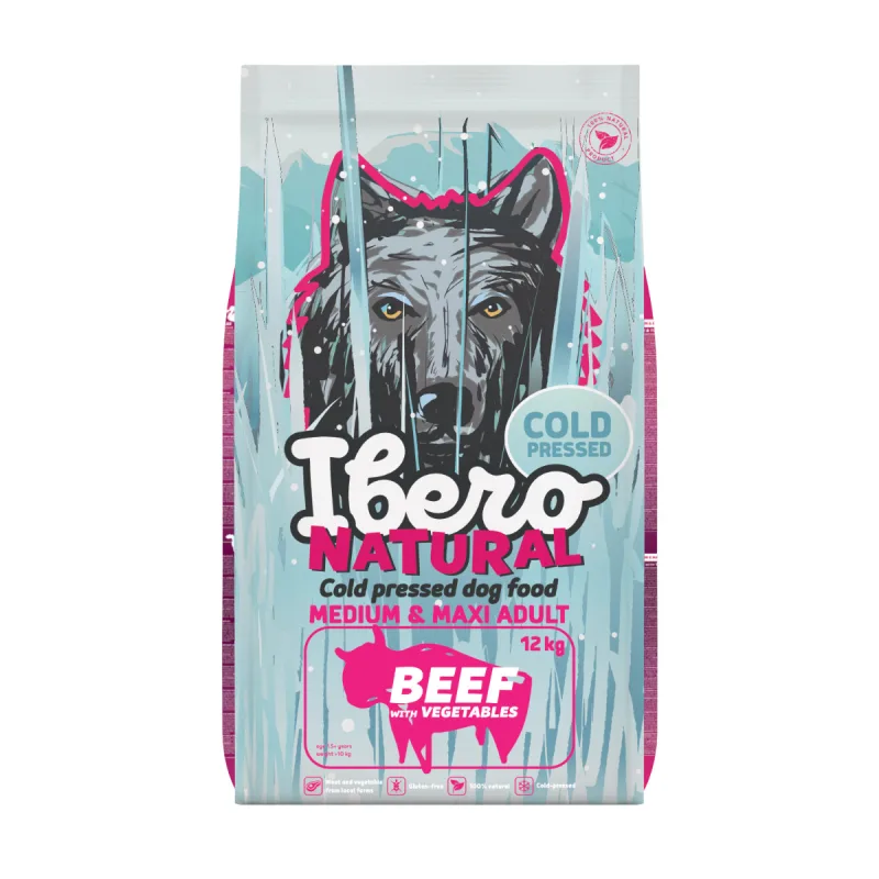 IBERO GF Ibero Cold Press Dog Adult Medium/Large Beef - 4x3kg