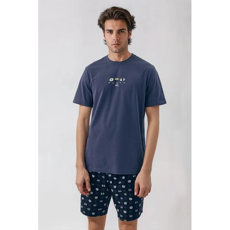 Pánske pyžamo Sake modré sushi M