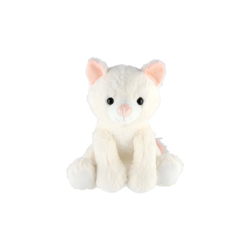 Teddies Mačka/Mačička sediaca plyšová 30cm biela v sáčku 0+