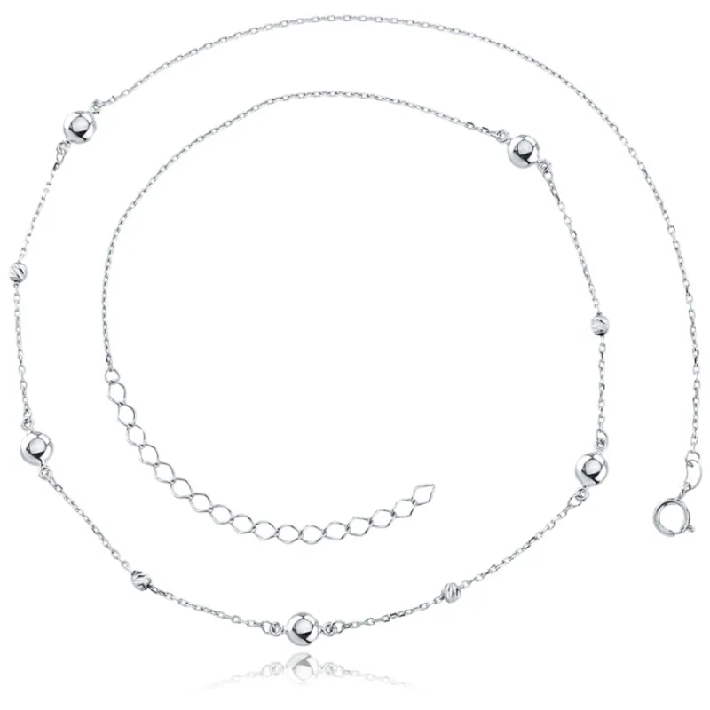 Náhrdelník z bieleho zlata s guľôčkami Au 585/1000 2,15g MINET JMG0226WSN48