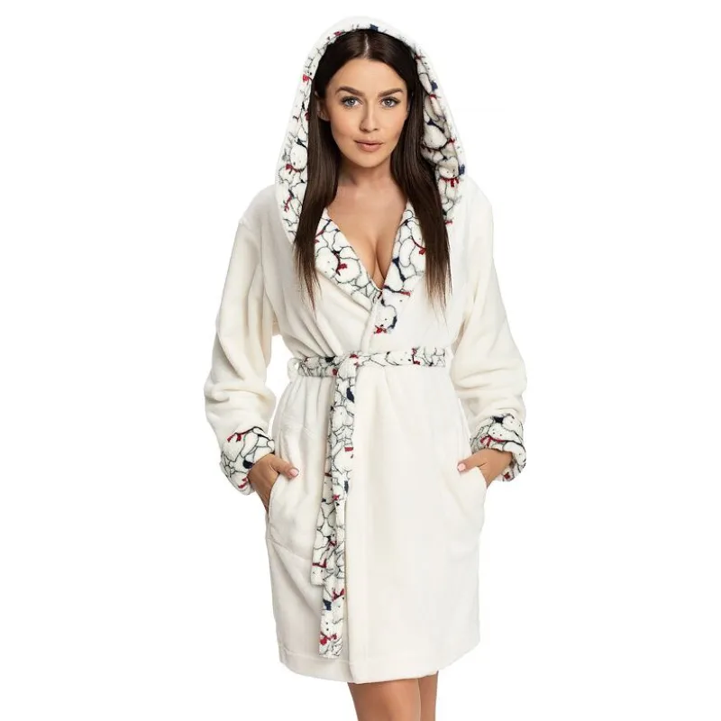 Dámsky župan Malia ecru medvedíky XL