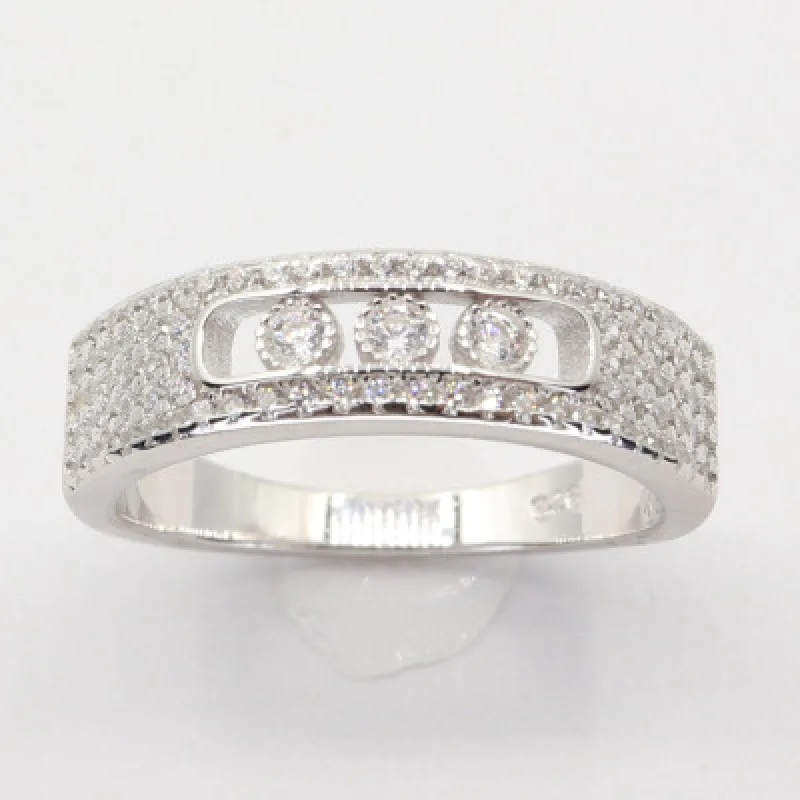 Strieborný prsteň s kameňom KA R3853, 55