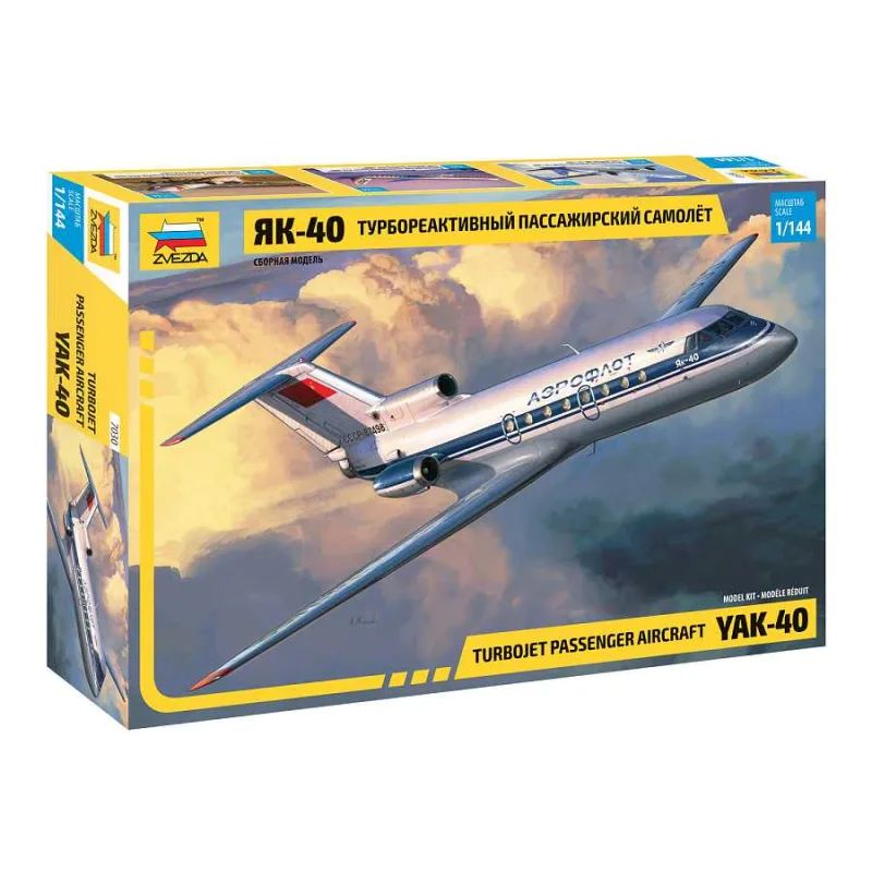 Zvezda Model kit lietadlo 7030 - Yak-40 Regional Jet (1:144)