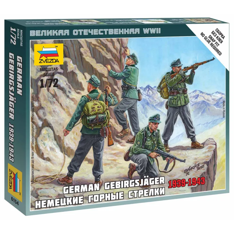 Zvezda Wargames (WWII) figúrky 6154 - German Gebirgsjäger (1:72)