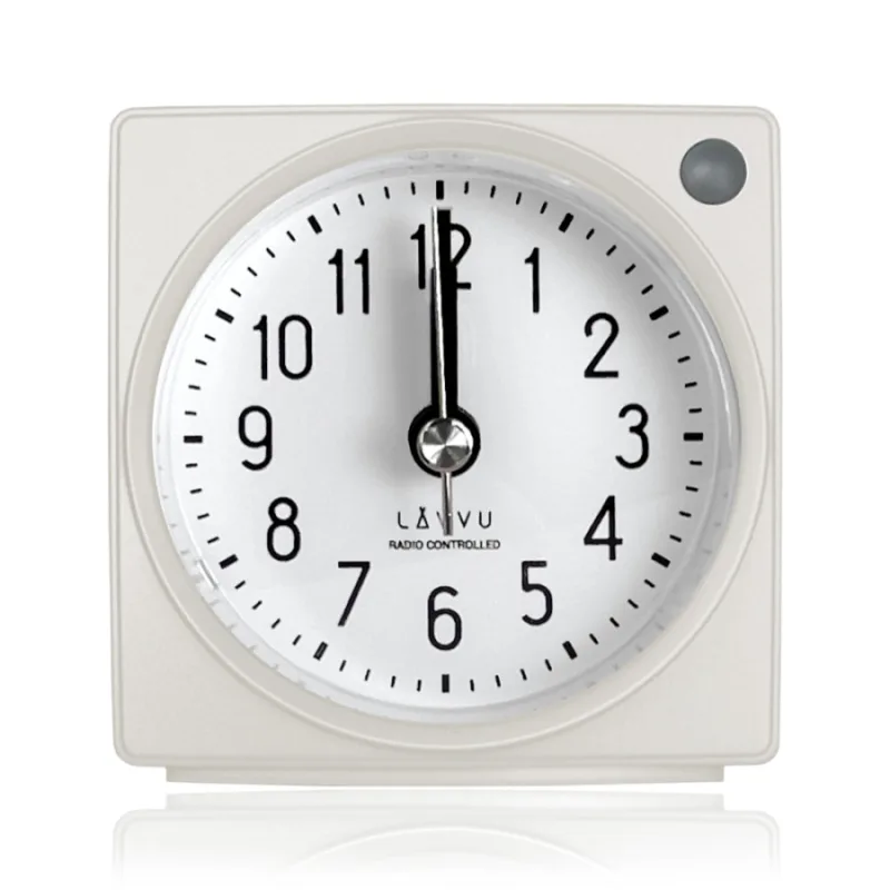 Biely rádiovo riadený budík so STOP sekundovou ručičkou - 3 ROKY ZÁRUKY! LAVVU LAR3020