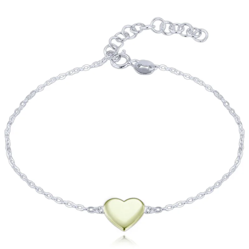 Strieborný náramok s pozláteným srdiečkom MINET JMAS0281GB17