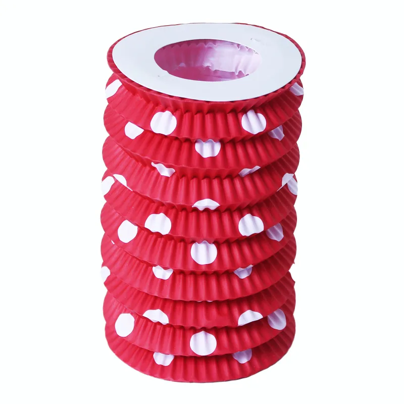 Rappa Lampion papierový červený s bodkami 23 cm