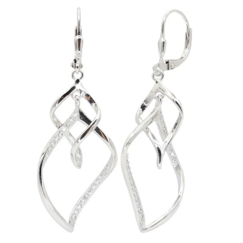 Strieborné náušnice s klasickým zapínaním KA E4531