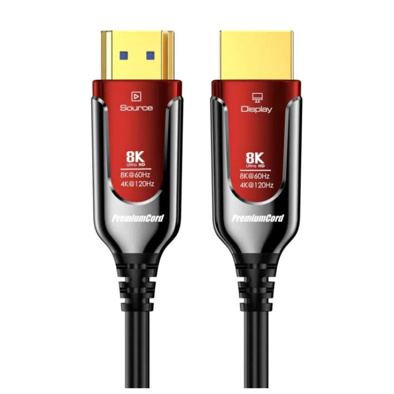 PremiumCord Ultra High Speed HDMI 2.1 optický fiber kabel 8K@60Hz,zlacené 7m (kphdm21r07)
