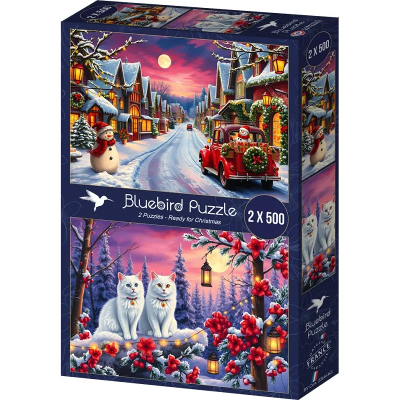 Puzzle BLUEBIRD 2x500 dielikov Pripravení na Vianoce 2v1