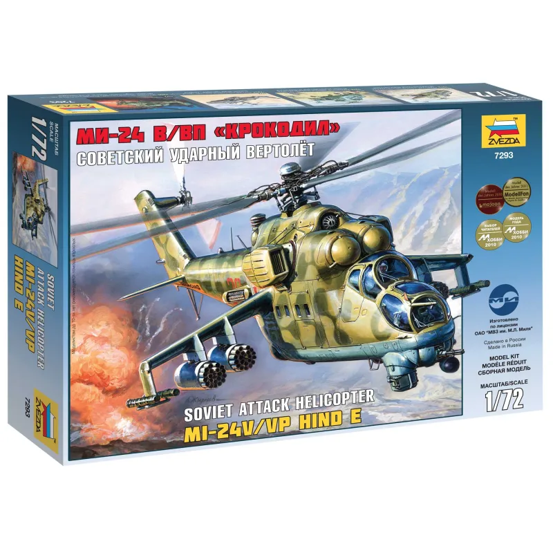 Zvezda Model Kit vrtuľník 7293 - MIL MI-24V/VP Hind E (1:72)