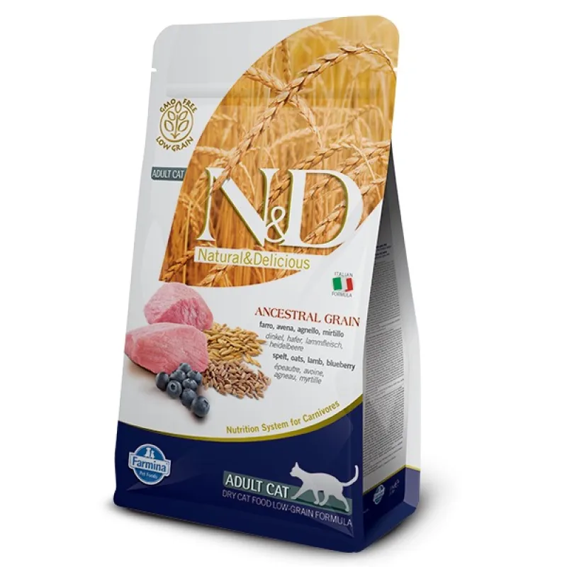 Farmina N&D cat AG adult, lamb, spelt, oats & blueberry 1,5 kg