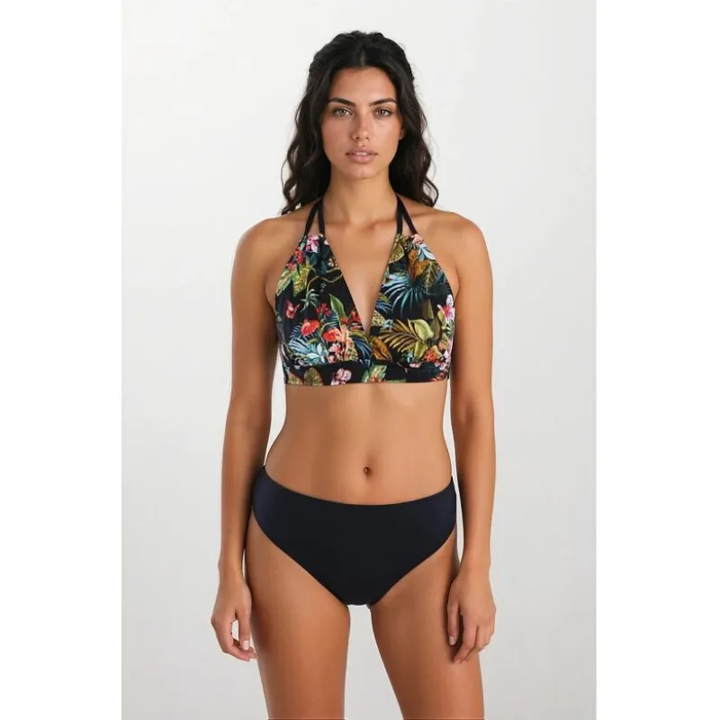 Plavky bikiny Galapágy kvetované pre väčšie prsia XL