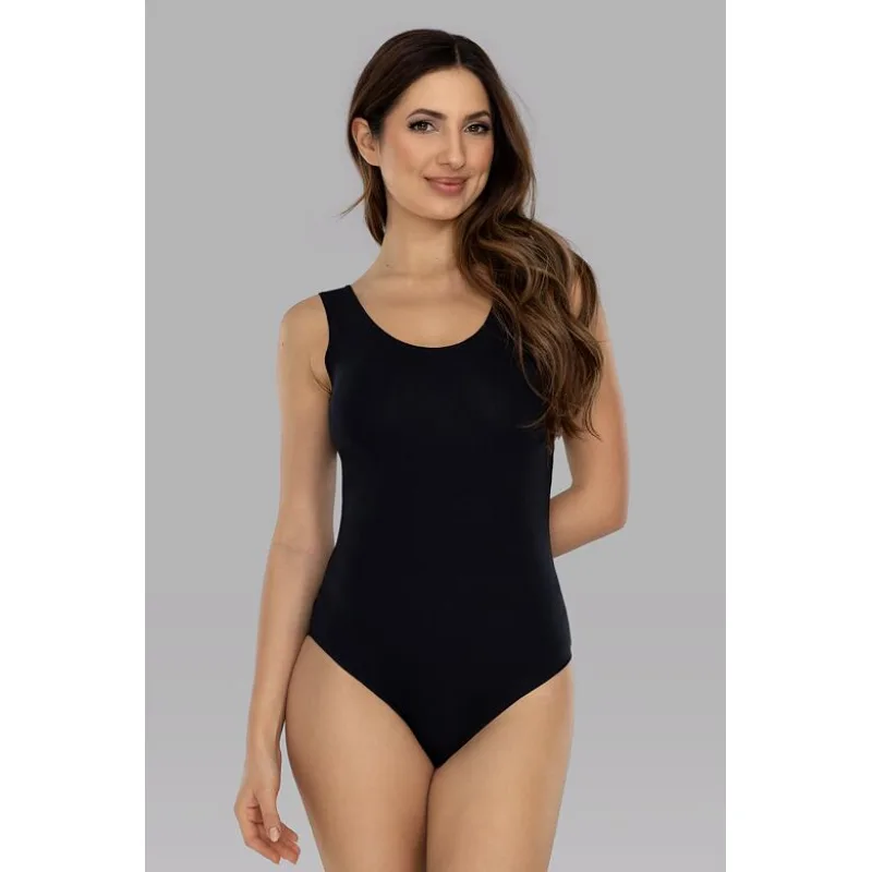 Bavlnené dámske body na ramienka Mila čierne S