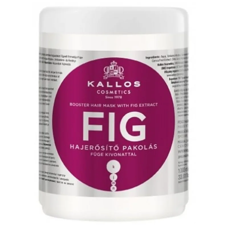 KALLOS KJMN Fig Hair Mask 1000ml - maska na slabé vlasy a rozštiepené končeky