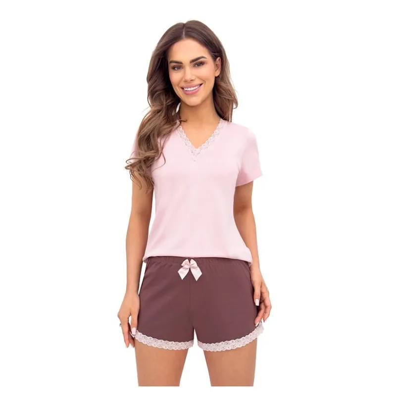 Dámske pyžamo Daphne short ružové S