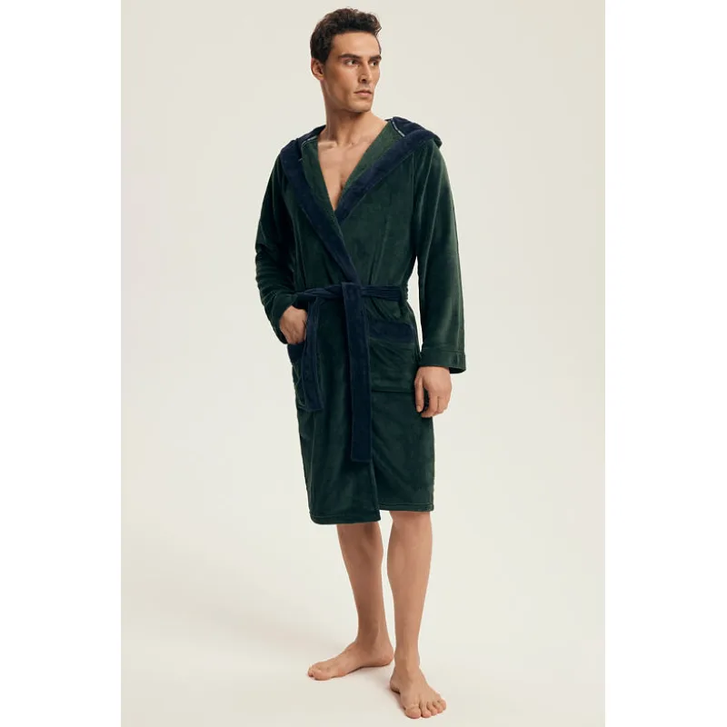 Pánsky hrejivý župan Natch tmavozelený 3XL